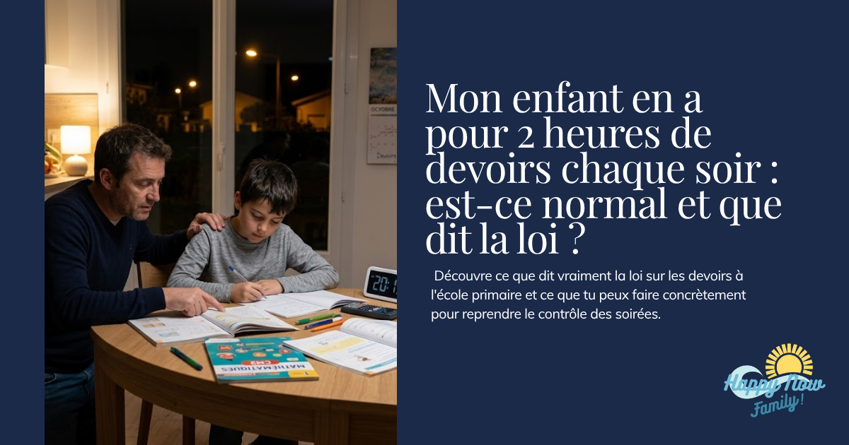 Mon enfant en a pour 2 heures de devoirs chaque soir : est-ce normal et que dit la loi ?